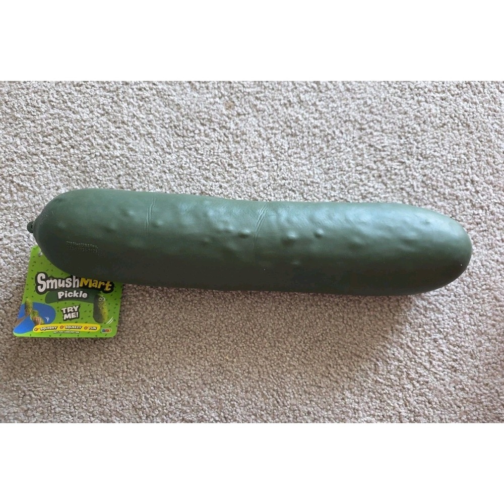 Crazy Fun SmushMart Pickle Jumbo Squishy Sensory Toy Green Stress Relief Pickle